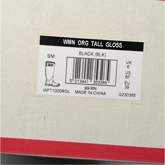 Hunter Original Tall Gloss Womens Black Rain Boots Sz 8 - Like NEW - Picture 2 of 8